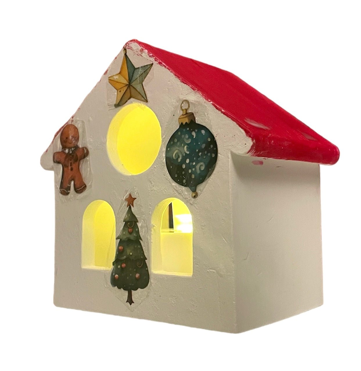 Christmas Tealight House, made of Jesmonite - AtelierCMXII