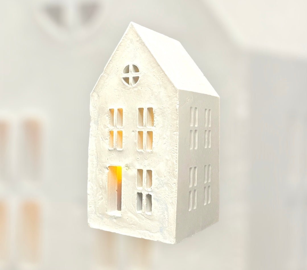 Town House Tealight Holder, made of Jesmonite - AtelierCMXII